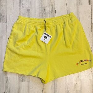 NWT. Daydreamer Vibrant Yellow Athletic Shorts. 2X